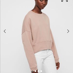 NWT ALLSAINTS Cropped Sweatshirt, Nude Pink